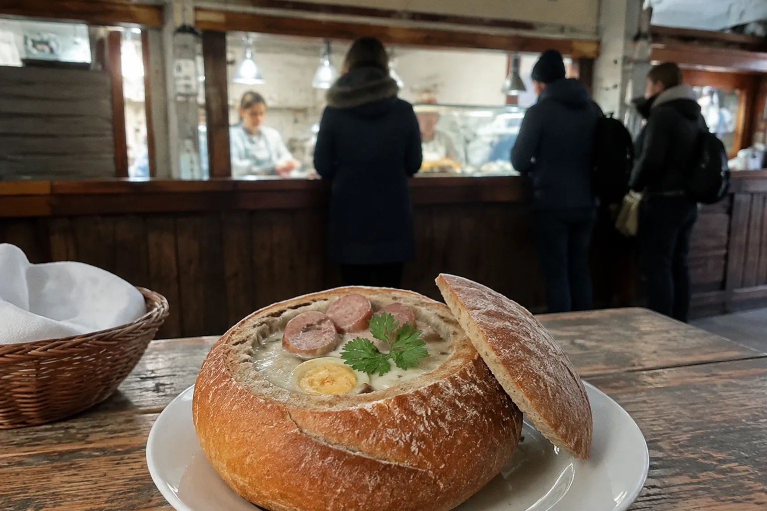 Żurek im Brot in Krakau: Schnelle Einkehr ohne Wartezeit